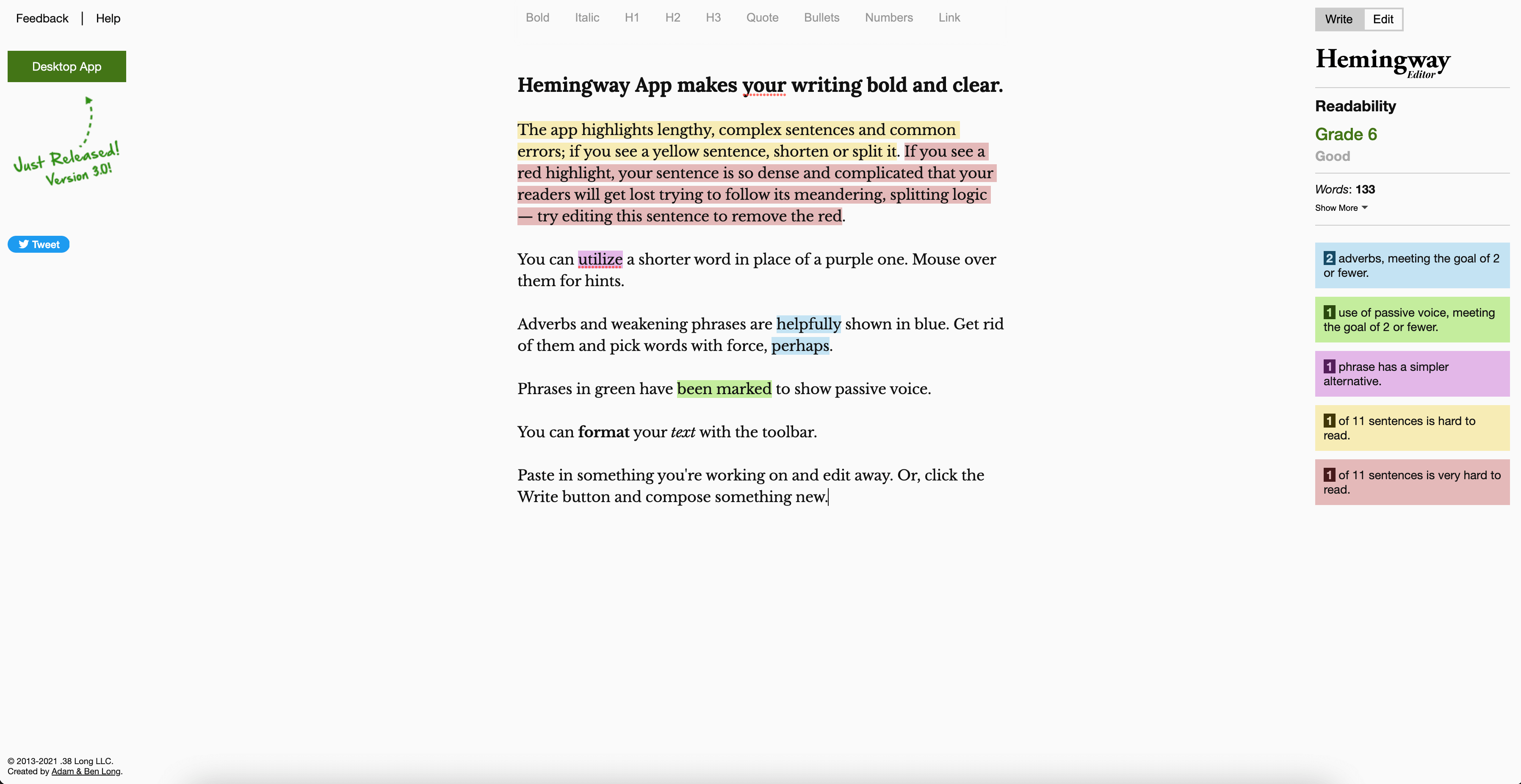 Hemingway App